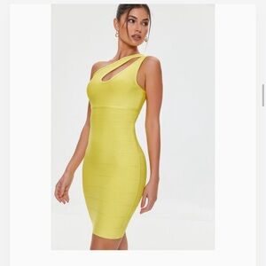NWT - Herve Leger yellow bodycon dress